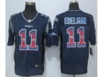 Nike New England Patriots #11 Edelman Navy Blue Strobe Jerseys 2