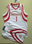 men nba houston rockets #1 Tracy McGrady white home jersey suit
