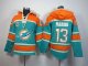 nike nfl miami dolphins #13 marino orange-green [pullover hooded