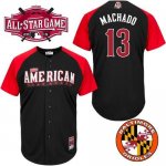 Orioles #13 Manny Machado Black 2015 All-Star American League St