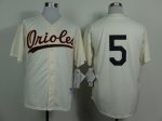 mlb baltimore orioles #5 robinson cream 1954 m&n jerseys