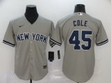 Men's New York Yankees #45 Gerrit Cole Gray 2020 Baseball Jerseys