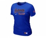 Women Houston Astros Blue Nike Short Sleeve Practice T-Shirt