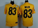 nike nfl pittsburgh steelers #83 miller yellow jerseys [game]