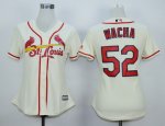 women mlb st. louis cardinals #52 michael wacha cream majestic cool base jerseys