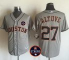 Men mlb houston astros #27 jose altuve majestic Grey With Houston Astros Strong cool base jerseys