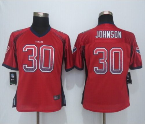 Women\'s Houston Texans #30 Kevin Johnson Red Drift Fashion NIKE NFL Jerseys