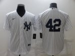 2021 Baseball New York Yankees #42 White Jerseys