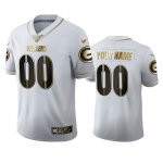 Custom Packers White 100th Season Golden Edition Jersey