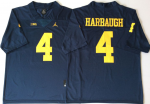 Michigan Wolverines Navy #4 Jim Harbaugh College Jersey
