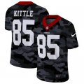 Custom Football San Francisco 49ers #85 George Kittle Stitched 2020 Camo Salute to Service Limited Jersey