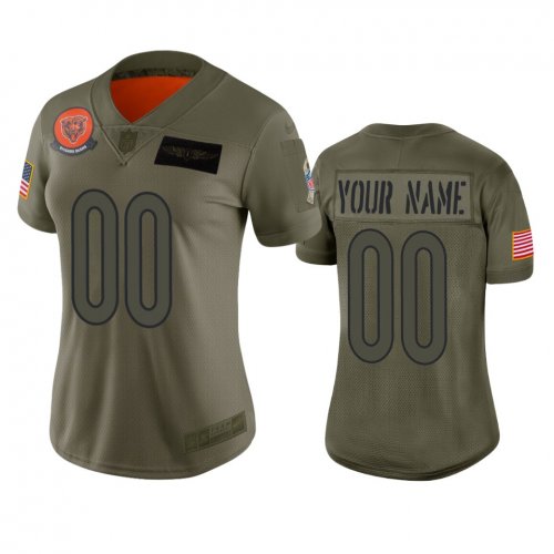 Women\'s Chicago Bears Custom Camo 2019 Salute to Service Limited Jersey
