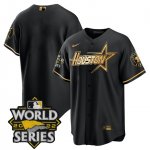 Custom Houston Astros World Series Stitched Black Gold Special Limited Cool Base Jersey