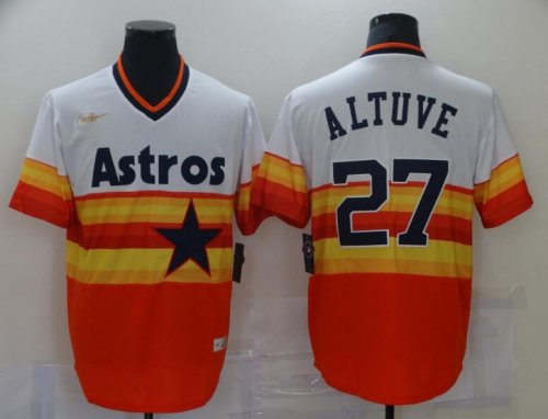 Men\'s Houston Astros #27 Jose Altuve White Home Cooperstown Collection Jersey