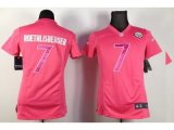 nike women nfl pittsburgh steelers #7 roethlisberger pink jersey