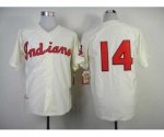 mlb cleveland indians #14 doby m&n cream 1951 jerseys