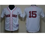youth mlb boston red sox #15 white jerseys