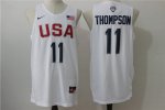 rio 2016 usa basketball #11 klay thompson white stitched jerseys