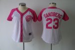 women chicago cubs #23 sandberg white and pink(2012 new)cheap je