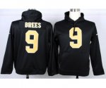 nike nfl new orleans saints #9 drew brees black [pullover hooded