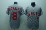 Baseball Jerseys los angeles angels #8 morales grey(cool base)