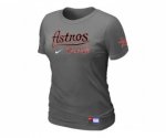 Women Houston Astros D.Grey Nike Short Sleeve Practice T-Shirt