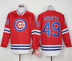 mlb chicago cubs #49 jake arrieta red long sleeve jerseys