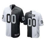 Las Vegas Raiders Custom Black White Split Two Tone Game Jersey