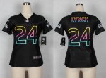 nike women nfl seattle seahawks #24 lynch fashion black jerseys