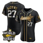 Men's Houston Astros #27 Jose Altuve World Series Stitched Black Gold Special Flex Base Jersey