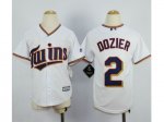 Youth MLB Minnesota Twins #2 Brian Dozier White Jerseys