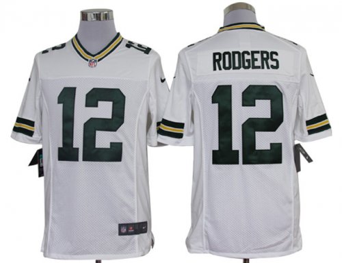 nike nfl green bay packers #12 rodgers white [nike limited]