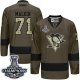 Men Pittsburgh Penguins #71 Evgeni Malkin Green Salute to Service 2017 Stanley Cup Finals Champions Stitched NHL Jersey
