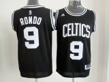 nba boston celtics #9 rondo black and white jerseys