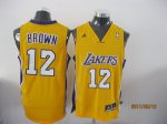 Basketball Jerseys los angeles lakers #12 brown yellow[2011 swin