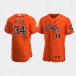 Men's Houston Astros #34 Nolan Ryan 60th Anniversary Authentic Orange Jersey