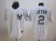 mlb new york yankees #2 jeter white jerseys [pattern number]