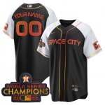 Houston Astros 2022 Champions Black White Orange Cool Base Stitched Jerseys