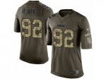 nike nfl green bay packers #92 reggie white army green salute to service limited jerseys