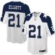 Men's Nike Dallas Cowboys #21 Ezekiel Elliott White Throwback Alternate Limited NFL Jerseys