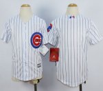 mlb jerseys Chicago Cubs Blank White(Blue Strip) Cool Base Stitc