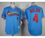 mlb st.louis cardinals #4 molina blue throwback jerseys
