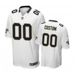 Football New Orleans Saints #00 White Custom Game Jersey
