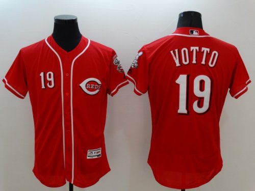 Men\'s MLB Cincinnati Reds #19 Joey Votto Red Flexbase Authentic Collection Jersey