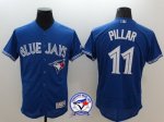 mlb toronto blue jays #11 kevin pillar majestic blue flexbase authentic collection jerseys with 40th anniversary patch