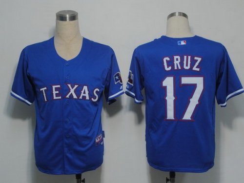 Baseball Jerseys texas rangers #17 cruz blue(cool base)
