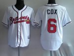 Baseball Jerseys atlanta braves #6 cox white