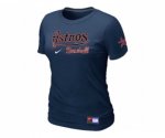 Women Houston Astros D.Blue Nike Short Sleeve Practice T-Shirt
