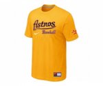 MLB Houston Astros Yellow Nike Short Sleeve Practice T-Shirt