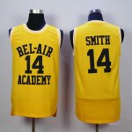 bel-air academy #14 smith gold stitched basketball jersey